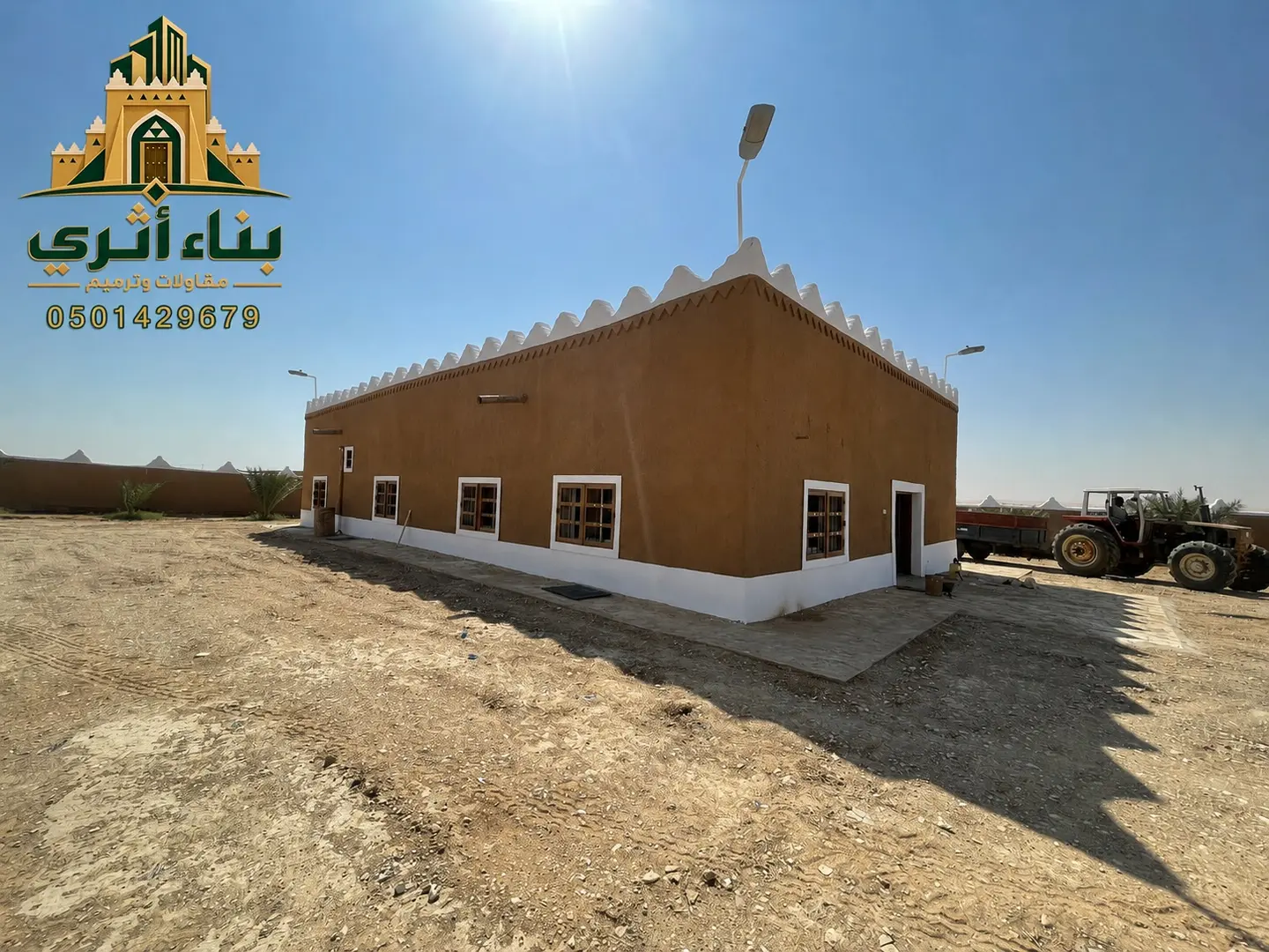 تفاصيل معمارية سعودية أصيلة في منطقة الرياض ضمن أعمال البناء والترميم التراثي